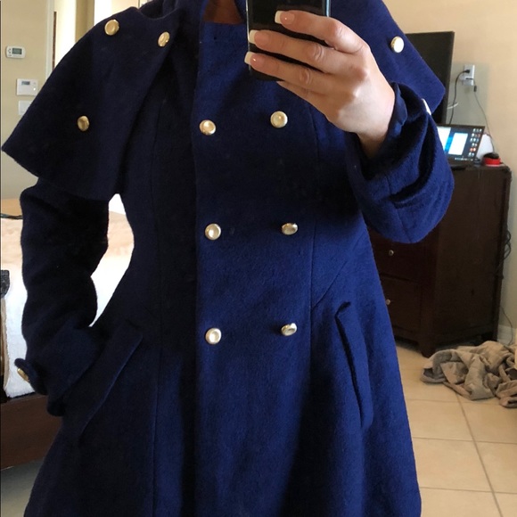 SOLD!!!!BEBE winter blue jacket size Large - Picture 4 of 5